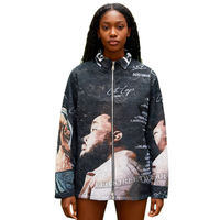 Veste couverture personnalisée pour femme, style streetwear, zippée, épaisse, avec franges et pompons, motif Rod Wave Tapestry Carpet