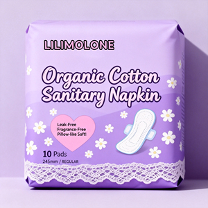 Serviettes hygiéniques maxi/super ailées en coton biologique super absorbantes, protection anti-fuites, biodégradables, longueur 245 mm, <span class=keywords><strong>film</strong></span> PE respirant - Product Image 1