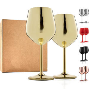 Calici in Metallo Personalizzati per Feste e Matrimoni, Bicchieri da Vino Rosso in Acciaio Inox 16oz, Flûte da Champagne Oro Rosa, Calice da Vino in Rame - Product Image 1