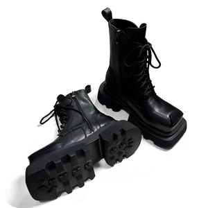 Stivali Unisex Personalizzati OEM Black Knight con Suola Spessa, Scarpe Oxford Taglia 44, Punta Quadrata, Stile Britannico, Stivali Corti da Cowboy - Product Image 2