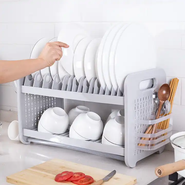 Shop Compact Kitchen Dish Rack Drainboard Set,plastic Dish Drying