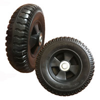Roue de pneu en mousse PU de 8 pouces avec jante en plastique et roulettes de roulement