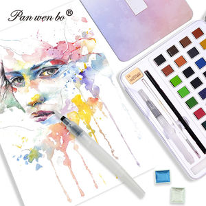 36 couleurs 48 couleurs de peinture <span class=keywords><strong>aquarelle</strong></span> artiste peinture <span class=keywords><strong>aquarelle</strong></span> avec brosse éponge Palette - Product Image 6