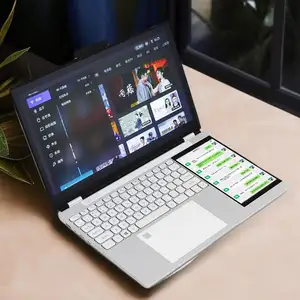 Oem 슬림 인텔 셀러론 N5105 쿼드 코어 휴대용 노트북 PC 15.6 인치 더블 모니터 쉘 금속 학교 학생 학습 노트북