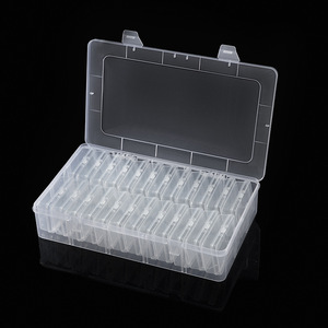 Transparent Plastic Storage <b>Box</b> 27.6x16.5x5.6cm With Compartments For Toys Organizer Rectangle Shape Solid Color - Product Image 2