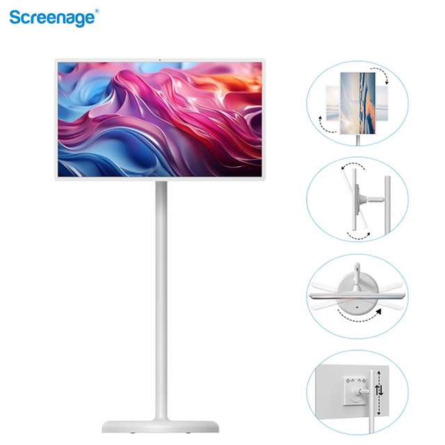 21.5 24 27 32 Inch HD Interactive Touch LCD Display 6000mAh Battery Stand Wireless Portable White Smart Android TV