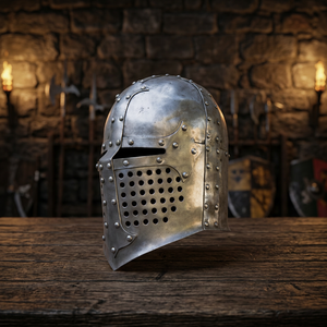 Casque de combat médiéval en acier, casque de chevalier en acier, casque de combat médiéval en acier moulé - Product Image 4