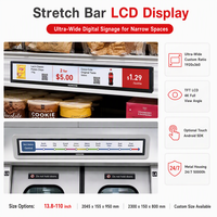 Écran numérique de 29 pouces, écran tactile publicitaire de taille personnalisée, écran LCD ultra large étiré, panneau d'affichage