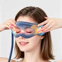 Masque chauffant pour les yeux sans fil rechargeable, masseur de tempes à compression d'air avec 2 niveaux de chaleur, cadeau de soin des yeux pour la maison, le bureau et les voyages