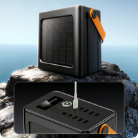Batterie externe solaire 100000mAh-150000mAh avec lampe de camping intégrée, câbles intégrés, station d'alimentation portable pour l'extérieur
