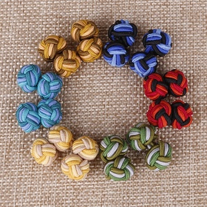 ファッションメンズシャツカフスボタンDIY編み込みワイヤーノットカフスボタンミックス3色チャイニーズノットカフスボタン - Product Image 2