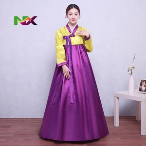 Costumes de danse traditionnelle coréenne pour femmes, ensembles de costumes de scène Hanbok, en polyester, style palais ancien - Product Image 3