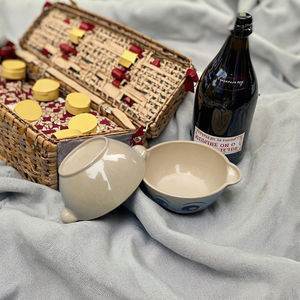 Plato de succión de cerámica de porcelana sin BPA con diseño de elefante y oso de dos orejas, para bebés, con cazoleta de cáscara de arroz para niños pequeños - Product Image 4