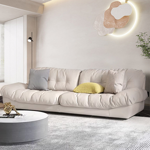 Ý tối giản Kem <span class=keywords><strong>sofa</strong></span> ánh sáng sang trọng rắn gỗ khung cắt <span class=keywords><strong>sofa</strong></span> đơn giản hiện đại phòng khách vải <span class=keywords><strong>sofa</strong></span> - Product Image 3