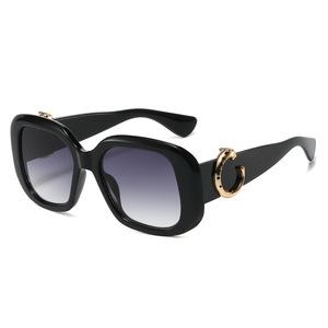 2024 Kajia Retro <b>Large</b> <b>Frame</b> Leopard Design Sunglasses European American Fashion Cross-Border New Square UV400 PC Personalized - Product Image 2