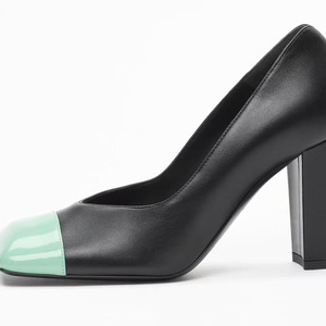 Big Size 45 Women Mixed Color Patchwork High Chunky Heels on Wide Fit Sandals Classic Square Toe Pumps - Product Image 5