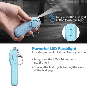 Personal <strong>Security</strong> <strong>Alarm</strong> Self Defense 130dB Loud Keychain Portable Safety Anti-satyr Women Child Elder Girl Emergency - Product Image 2