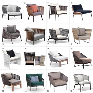 Sillón de Ratán y Teca Nórdico para Exteriores, para Hoteles, Villas, Patios, Jardines, Balcones, Resistente al Agua y a los Rayos UV, Silla de Descanso D4D - Product Image 1