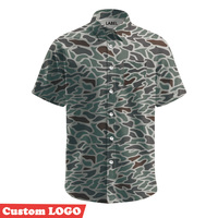 Sublimationsbedruckte, atmungsaktive Polyester-Hemden mit antibakteriellem Doppellagen-Kragen und Knöpfen für Herren, Outdoor, Camping, Angeln, Kurzarm