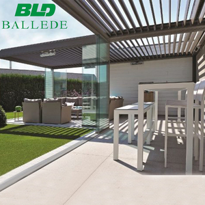 ชุดซุ้มไม้เลื้อยบนหลังคา,ลานระเบียงไฟฟ้าแบบใช้มอเตอร์กลางแจ้งพร้อมบานเกล็ดแบบหมุนได้ - Product Image 3