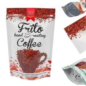 Custom 100g 250g 500g 1kg 12 Oz Print Biodegradable Stand Up Pouch Recyclable Ground Coffee Bag Packaging With Your Own Logo