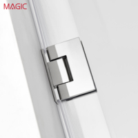 Cabine de douche coulissante sans cadre à charnière, design européen, séparation sèche/humide, en acier inoxydable, pour salle de bain intégrée