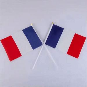 Promotional Double Sided Printed Design All Countries France <b>Mini</b> <b>Hand</b> Waving Flags Polyester Custom Logo Portable for Events - Product Image 2