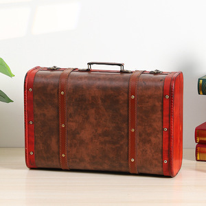 Boîtes de rangement décoratives en bois, valises en cuir, style rétro européen, pour la décoration de la maison, accessoires de photographie - Product Image 4