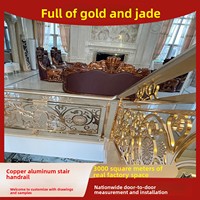 Hochwertige Gold-Jade-Hotel-Clubhaus Kupfer-Aluminium-Treppengeländer, Innen-Aluminiumlegierung Geschnitzte Geländer, Erschwinglicher Luxus