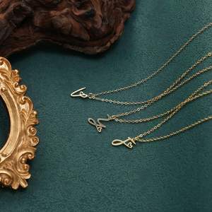 Initial Femmes Dainty Laiton Lettre Pendentif Charme Collier À La Mode Simple Mignon Monogramme Nom Bijoux Cadeau - Product Image 6
