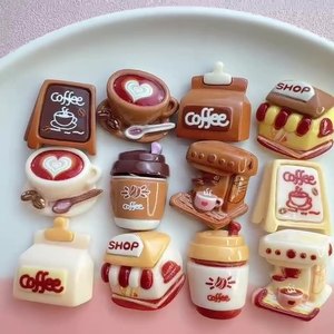 เคสโทรศัพท์มือถือเรซิ่นลายการ์ตูนแก้วกาแฟ 3 มิติ กิ๊บติดผม เครื่องประดับเรซิ่น DIY งานฝีมือเรซิ่นรูปแก้วกาแฟน่ารักสำหรับตกแต่ง - Product Image 1