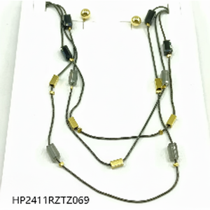 Set di gioielli di Design geometrico da donna in 2 pezzi di lusso moderno placcato in oro 24K da indossare quotidianamente per i regali - Product Image 1