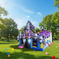 Aire de jeux gonflable commerciale pour espaces intérieurs et extérieurs, thème vaisseau spatial, pour 30 personnes - Légère