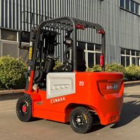 Chariot élévateur électrique 2T à transmission automatique avec pneus pleins, positionneur de fourches et levage de 3m pour usage en entrepôt