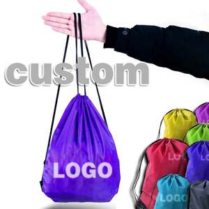 Sac à dos Desent à cordon de serrage Cinch Gym avec logo personnalisé Sac à dos en polyester recyclé pour le rangement des voyages et des sports Sac à dos à cordon en polyester - Product Image 5