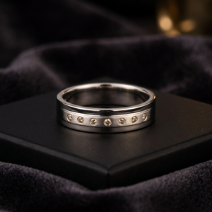 Anillo R-12515 con Diamantes y Piedras Preciosas, Anillo de Plata Moderno con Engaste de Garras para Aniversario, Fiesta y Regalo - Product Image 3