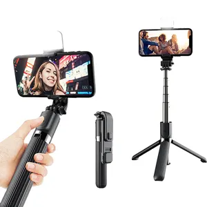 גבוהה באיכות 3In 1 אישית התאמה חיצוני מקורה נייד טלפון מצלמה חצובה Stand Selfie מקל Q11