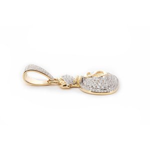 Colgante de Plata de Ley 925 con Forma de Bolsa de Dinero, Chapado en Oro Amarillo y Rodio, con Moissanita AAA Cultivada en Laboratorio, Collar de Lujo Estilo Hip Hop - Product Image 2
