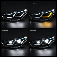 Phares LED pour BMW F07 Série 5 GT 2010-2017, style sourcil bleu, lentille de projecteur, mise à niveau DRL
