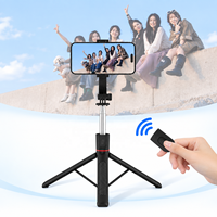 Trépied perche à selfie sans fil avec lumière d'appoint pour créateurs de contenu et diffusion en direct