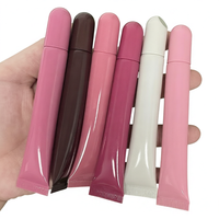 Tubes souples personnalisés de 10 ml en plastique rose brillant avec bouchon à vis pour gloss, baume à lèvres et crème contour des yeux