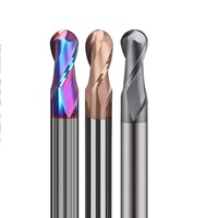 Fraise à bout sphérique en carbure monobloc HRC55/HRC65, 2 dents, revêtement TiCN, outil de fraisage CNC pour le traitement des moules en acier, OEM Pulstool