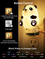 Veilleuse LED murale moderne ZHILAI Mini RGB au design Panda avec capteur de contrôle pour chambre de bébé