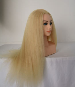 100% tête d'entraînement de <span class=keywords><strong>cheveux</strong></span> humains Mannequin école de beauté pratique coiffeur formation tête de poupée factice avec épaule - Product Image 5