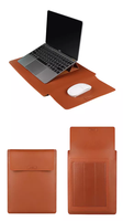 Housse pour ordinateur portable en cuir PU de 13, 14, 15 et 16 pouces avec fonction de support, housse de protection pour MacBook HP DELL ACER