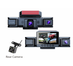 Caméra embarquée 4 objectifs avec écran tactile grand angle, enregistrement en boucle, enregistreur vidéo de voiture WIFI, dashcam 1080P, caméra de tableau de bord, DVR de voiture, enregistreur de véhicule - Product Image 1
