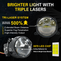 Lámpara de Proyector Láser Triple Bi-LED de 3 Pulgadas para Faros Delanteros, 45W-80W por Pieza, 1 Año de Garantía para Luz Alta y Baja de Automóvil