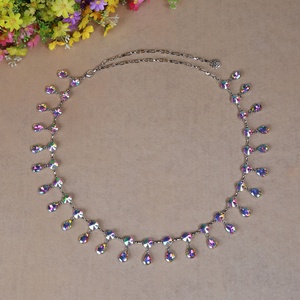 ELLE DANSES Danse Du Ventre Métal <span class=keywords><strong>Argent</strong></span> Couleur Goutte D'eau Forme Strass Hanche Taille Chaîne <span class=keywords><strong>Ceinture</strong></span> pour Danseuses Orientales - Product Image 3