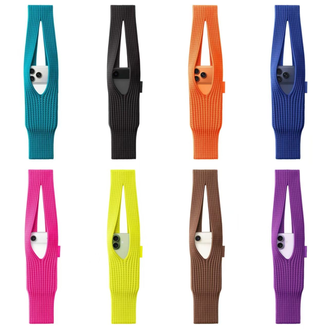 Durable Multi-wear Style Crossbody Bag for iPhone Pocket Long Version Compact Design Knitted Bag for iPhone Case with Pocket