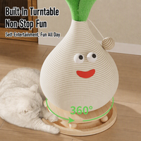 Griffoir pour chat en sisal en forme d'ail, motif dessin animé, avec base en bois pour chats d'intérieur et chatons - Vente en gros